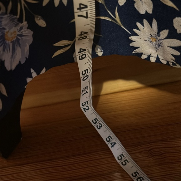 NWT! Long Maxi Navy Blue & White Floral Summer Dress w/ Corset-like Denim Top - Picture 10 of 10